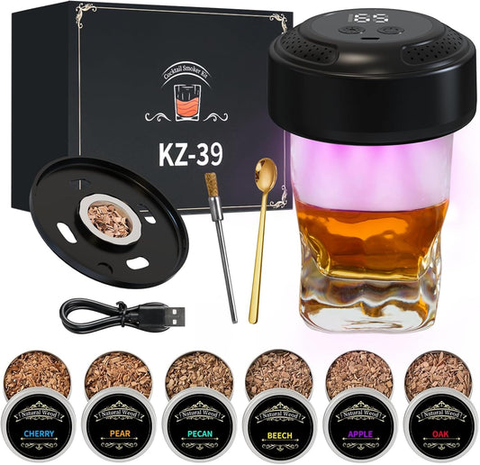 2025 New Electric Whiskey Smoker Kit with 6 Wood Chips