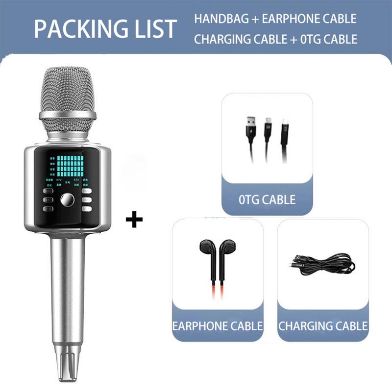 Professional Wireless Karaoke Microphone with Speaker and Soundcard