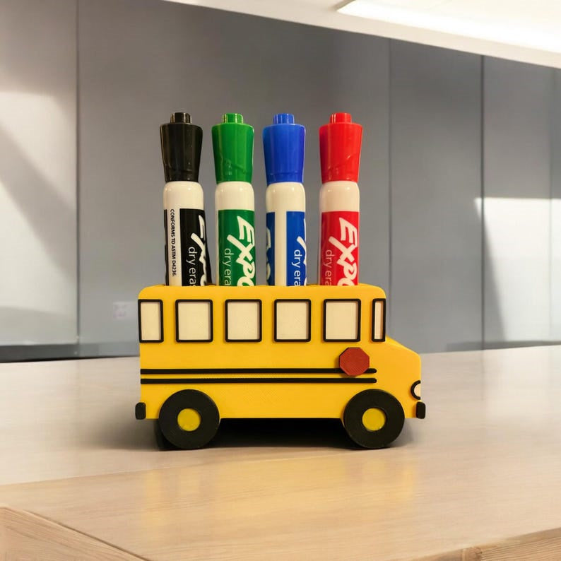 Unique Magnetic Bus-Shaped Marker Holder