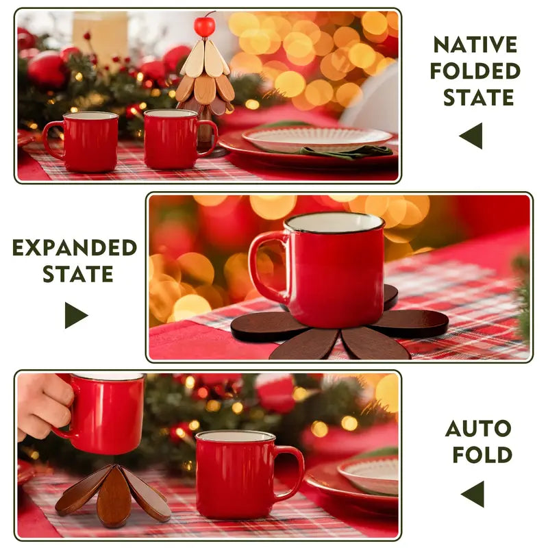 Unique Christmas Tree Coaster Set