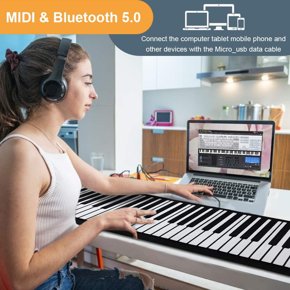 Portable Electric 49 Key Roll Up Keyboard Piano