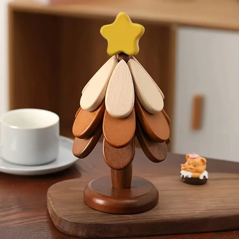 Unique Christmas Tree Coaster Set
