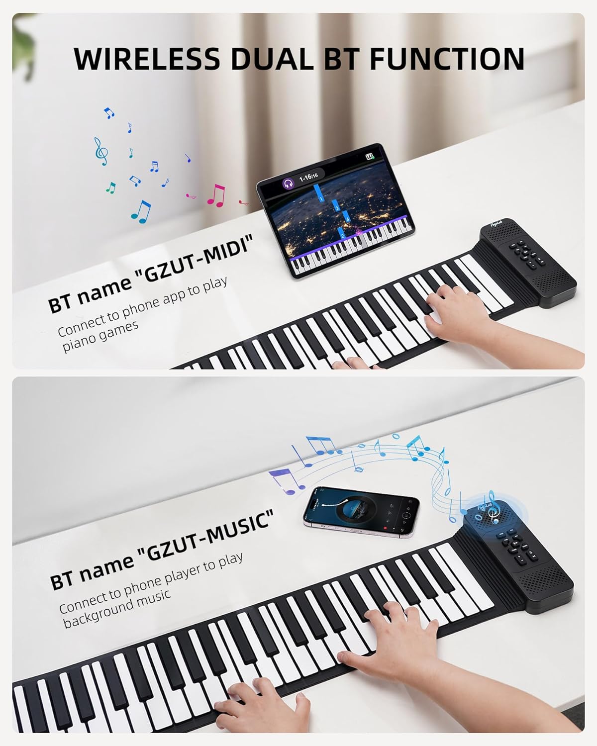 Portable Electric 49 Key Roll Up Keyboard Piano