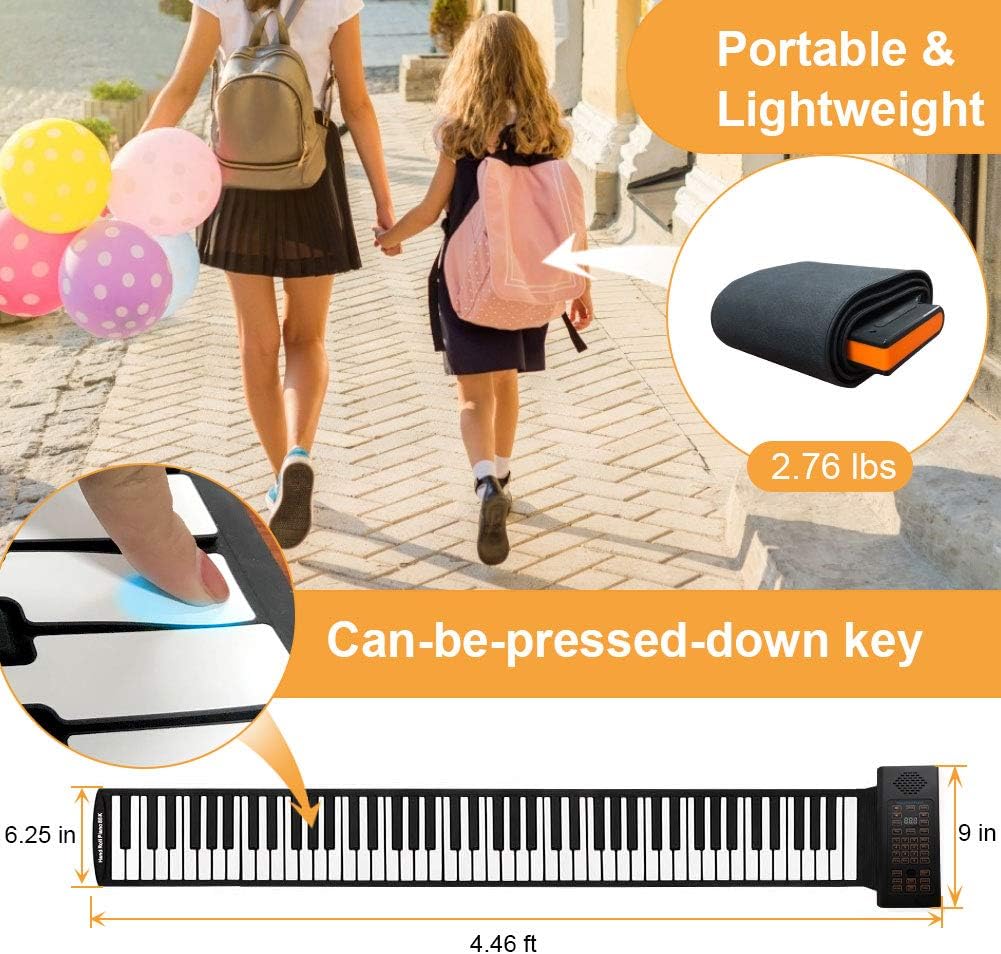 Portable Electric 49 Key Roll Up Keyboard Piano