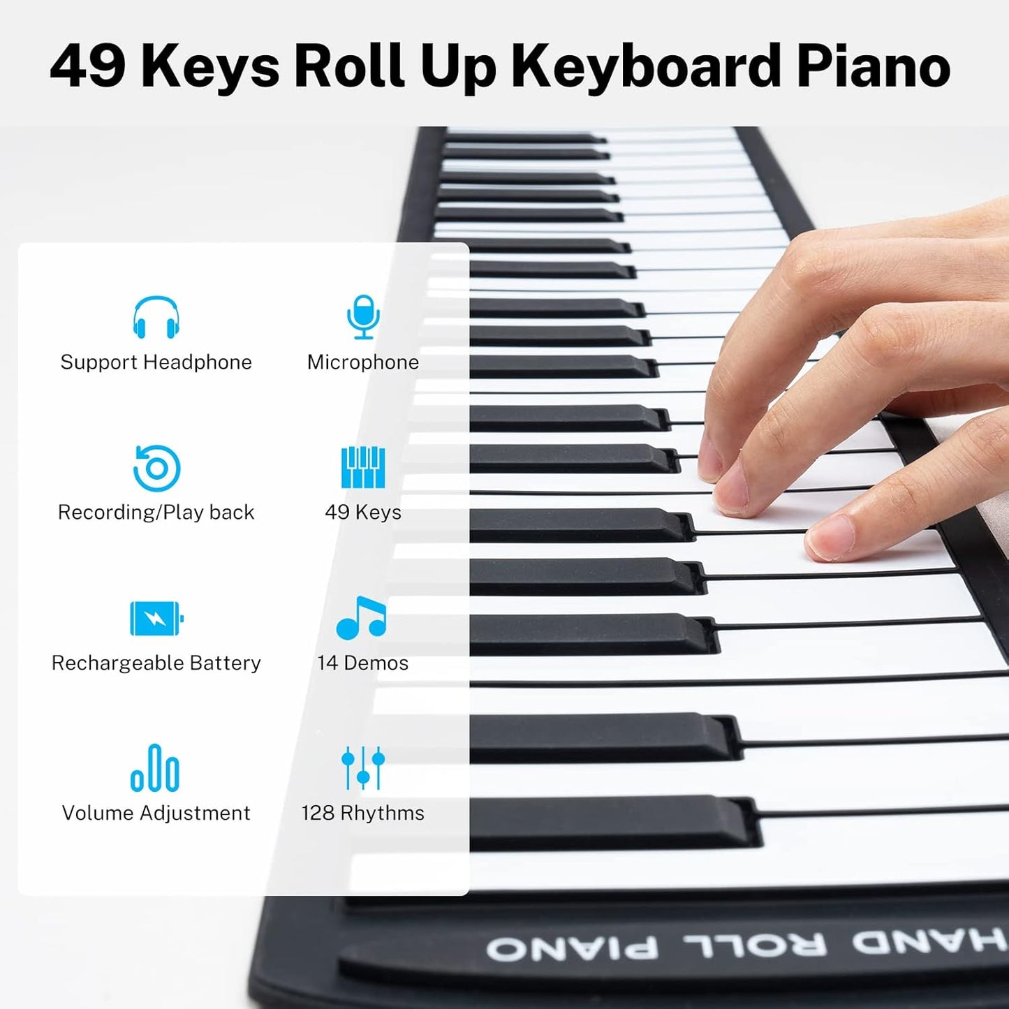 Portable Electric 49 Key Roll Up Keyboard Piano