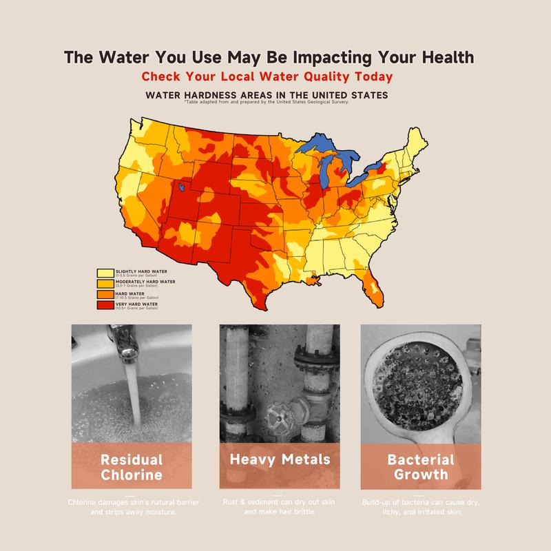 Filtered Shower Head with KDF + Calcium Sulfite