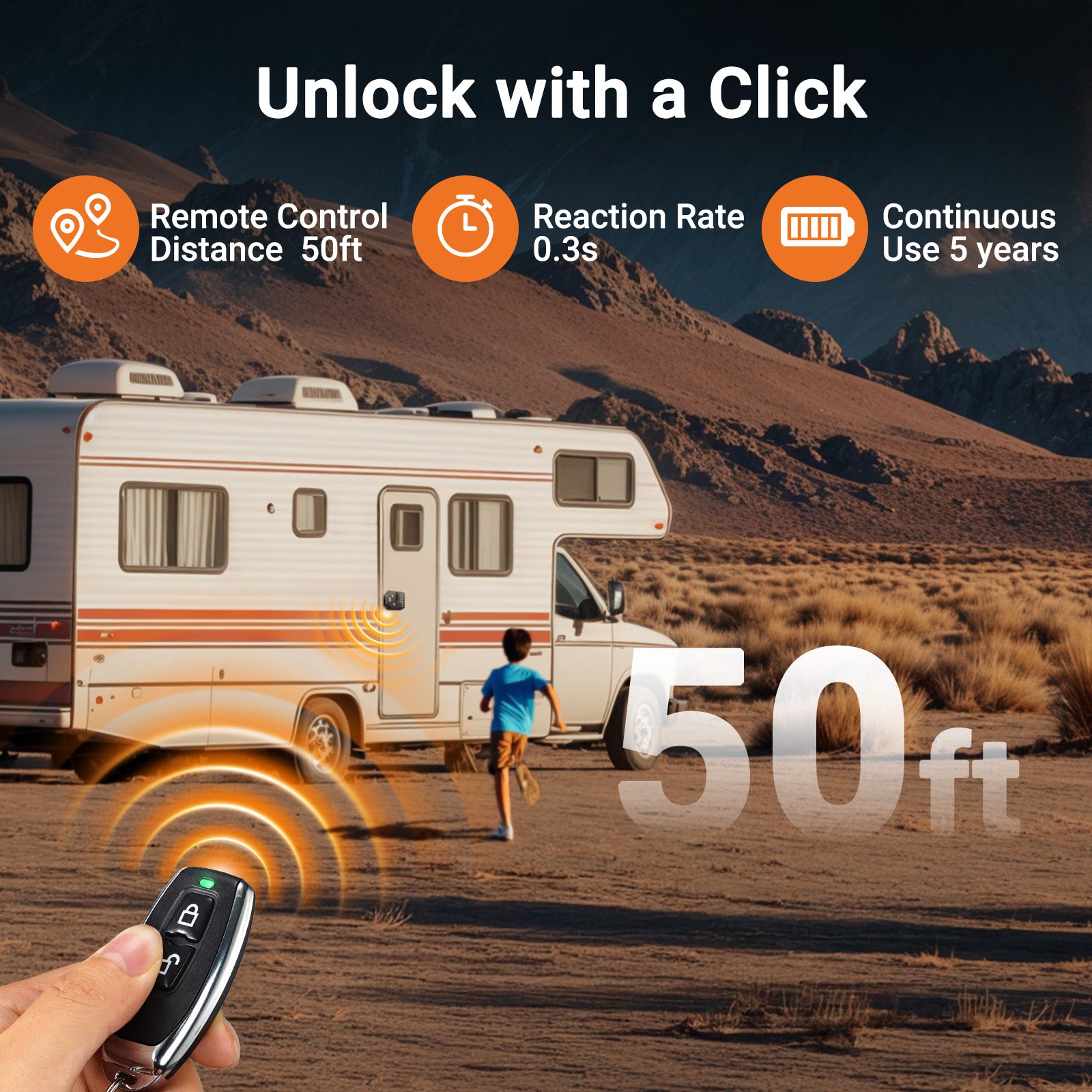 Full Metal RV Keyless Entry Door Lock with Password & Remote