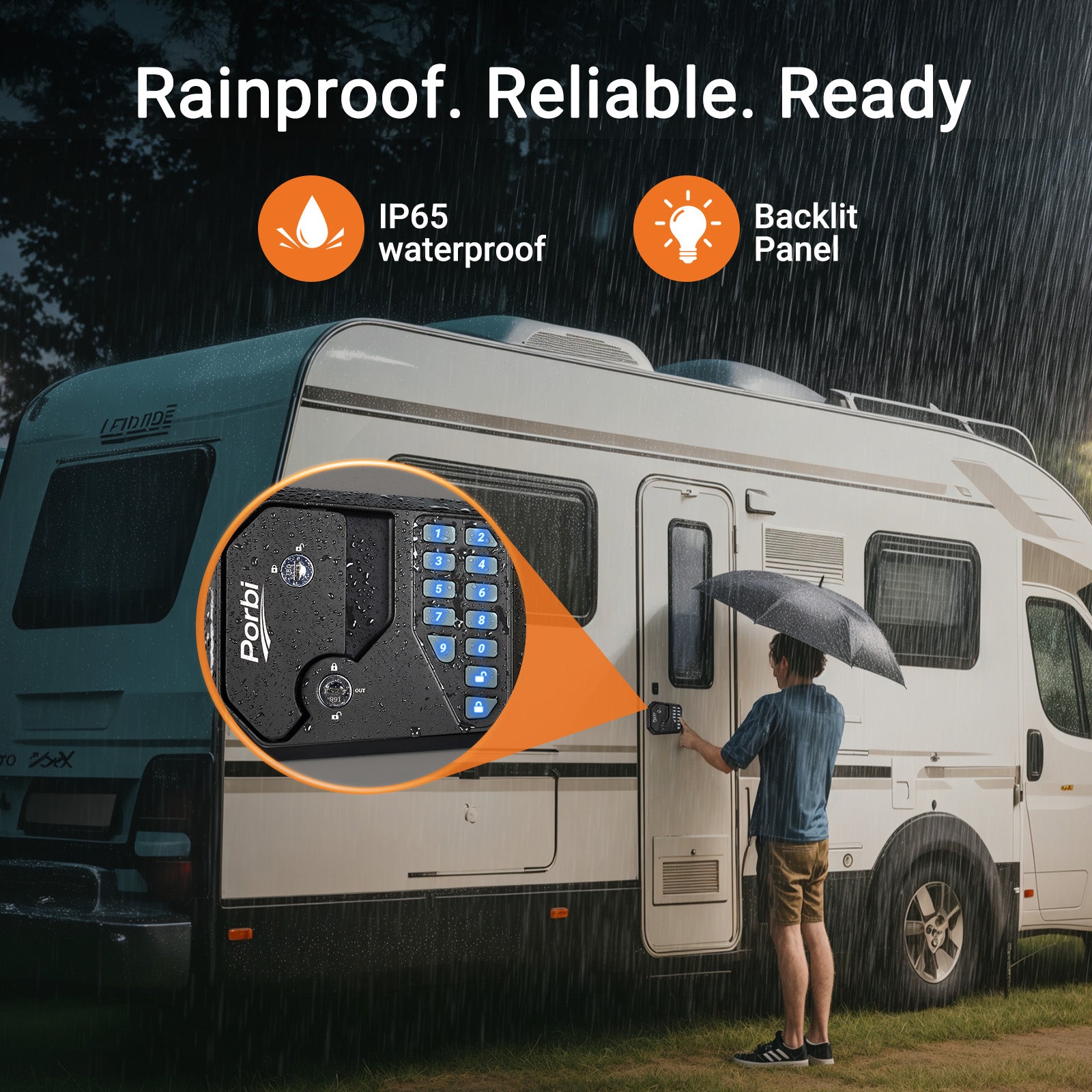 Full Metal RV Keyless Entry Door Lock with Password & Remote