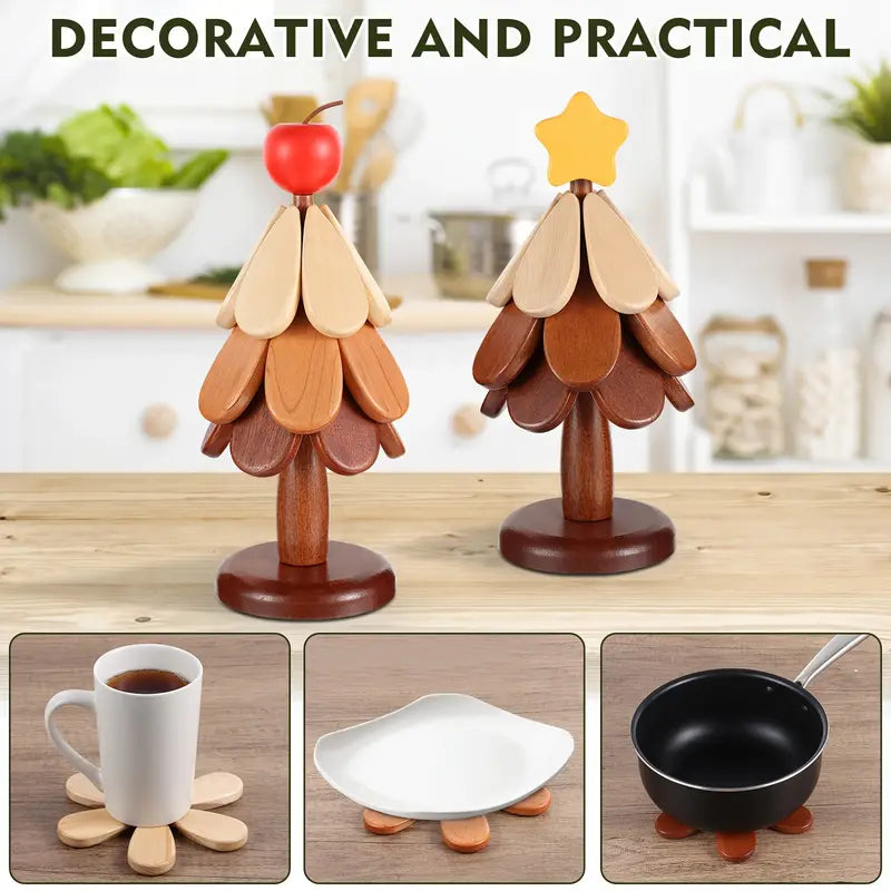 Unique Christmas Tree Coaster Set