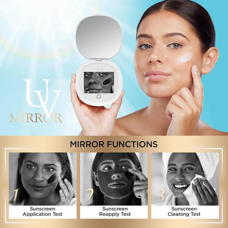 UV Camera Mirror for Sunscreen Test with Dimmable LED Lights