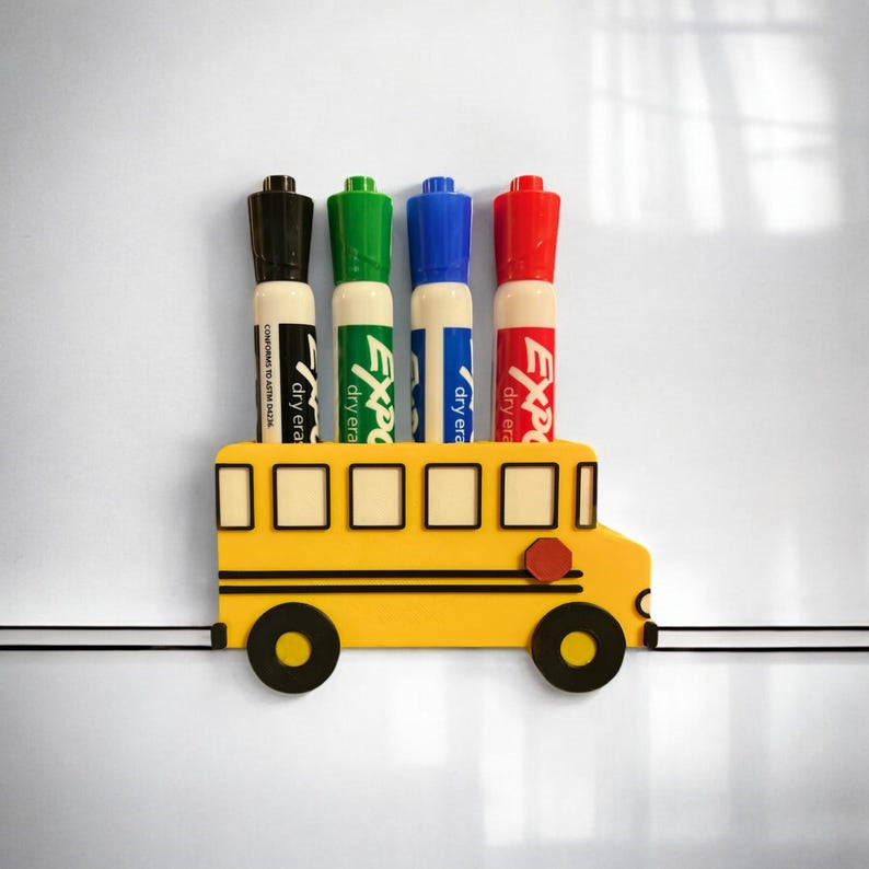 Unique Magnetic Bus-Shaped Marker Holder